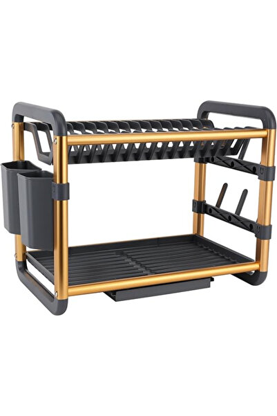 Family Center رف تجفيف الأطباق ذو طبقتين