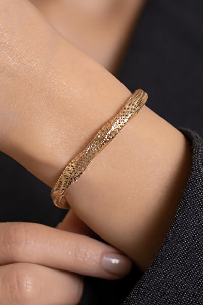 Bayar Gold 14 Ayar Altın Burma İtalyan Esnek Bileklik 6 mm