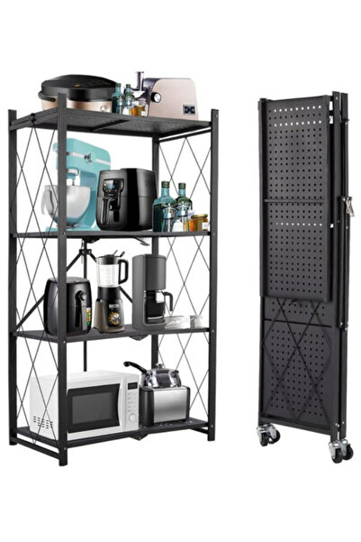 Family Center رف تخزين معدني طويل من 4 طبقات