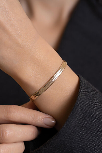 Bayar Gold 14 Ayar Altın İtalyan Esnek Bileklik 5 mm