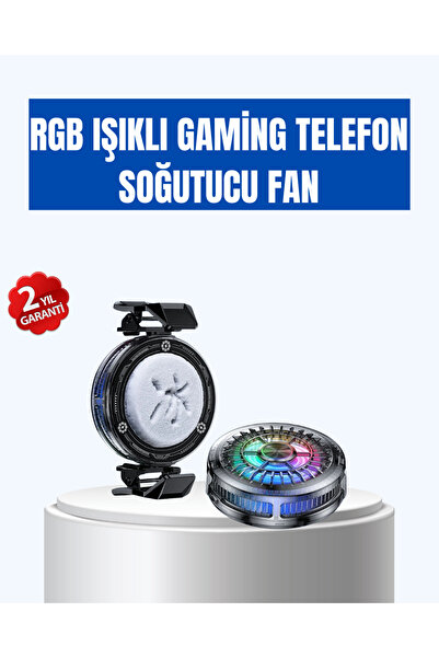 MBB ETİCARET Gaming Telefon Soğutucu RGB Fan Sessiz Çalışma Tüm Modeller Uyumlu
