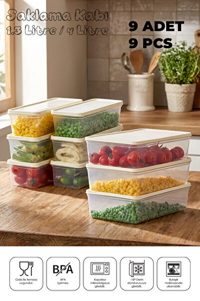 espashome Freshkeep Storage Container Set of 9, Suitable for Microwave and De...