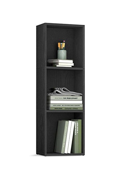 VASAGLE Bookcase, Shelf, Storage Cabinet with 3 Compartments, Freestanding Bookcase, Cube Bookcase,