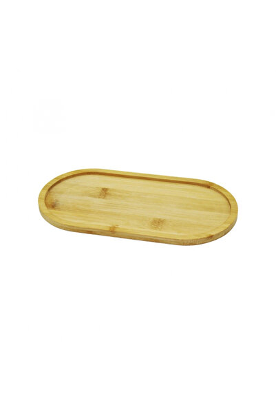 Go İthalat Oval Wooden Bamboo Oil Bowl with Base 12X23Cm (5324)
