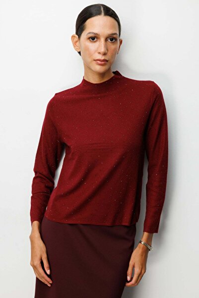 ON Dik Yaka Taş Detaylı Bluz