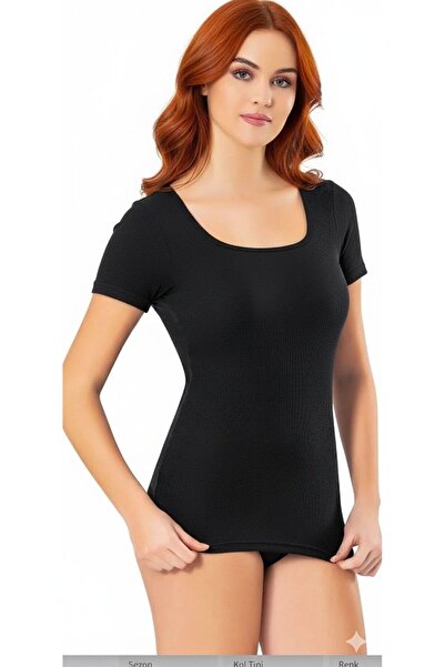 Hasaymood Square Neck Half Sleeve Modal Ribbed Knit Pads 3-Pack