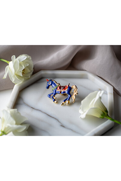 İZEV At Figürlü Unisex Broş