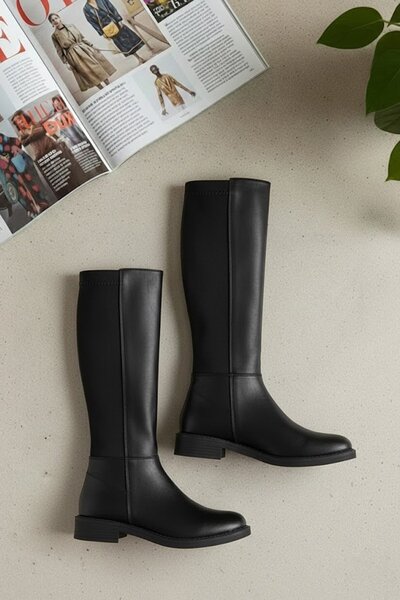 Ayakkabı Fuarı حذاء نسائي كلاسيكي من Elit OZRBY504 باللون الأسود