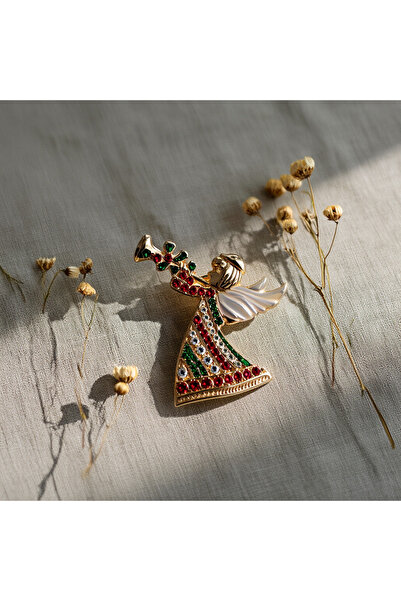 İZEV Yılbaşı Meleği Figürlü Broş