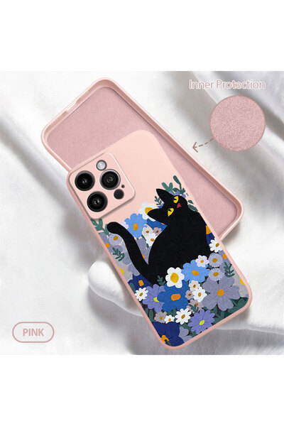 CHICASELUX غطاء هاتف من السيليكون الناعم بنمط قطة مع حماية للكاميرا من الداخل...