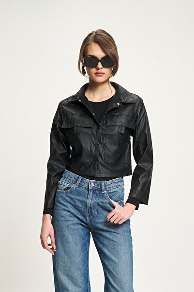 Lijuri Leather Crop Jacket 7087 R1-F-K3