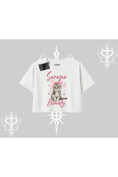 Tarzsokak تيشيرت سيرين بيوتي كات مطبوع قصة فضفاضة