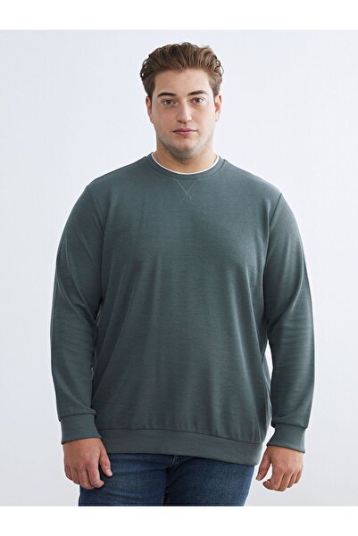 LC Waikiki Plus Size Crew Neck Men's Sweatshirt