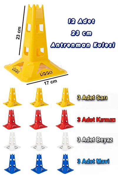 Liggo 12li Antrenman Kulesi 23 Cm 4 Renk Antrenman Hunisi