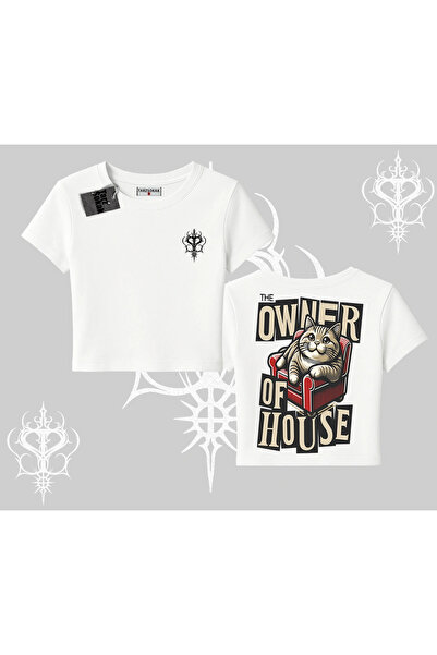 Tarzsokak Tricou Babby Tee cu imprimeu pe spate „The Owner of House Kedi”