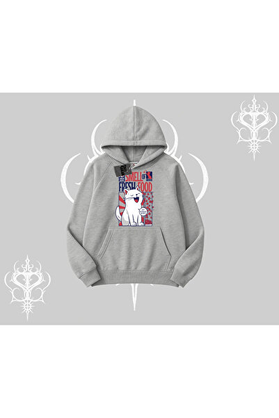 Tarzsokak Mirosul de mâncare proaspătă Hanorac cu glugă cu imprimeu Kedi