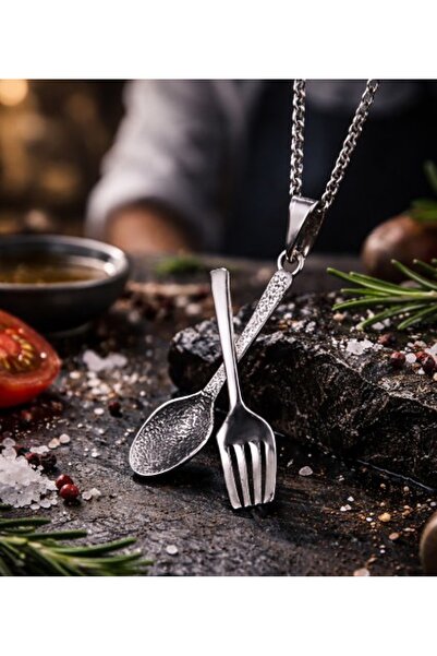 voyageaccessory Unisex Modern Design Cutlery Pendant Stainless Steel Gourmet ...