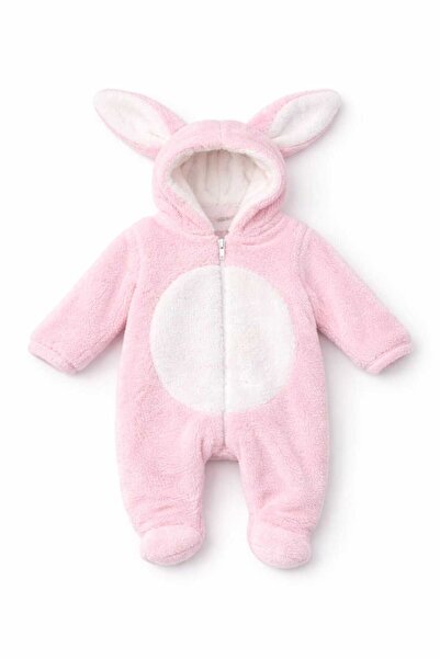 Pamuk Kozası Welsoft Peluş Bebek Tulum - Kapüşonlu Fermuarlı