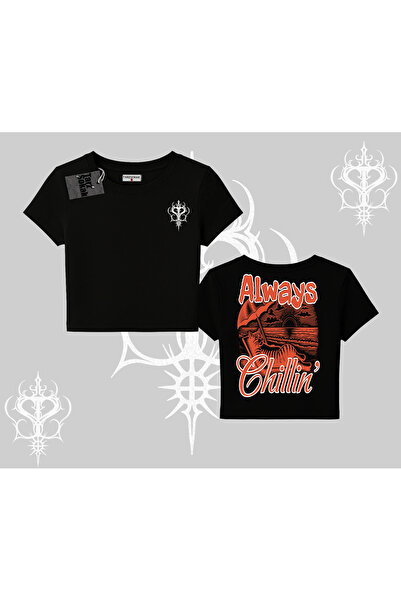 Tarzsokak Always Chillin Cat Back Printed Babby Tee Tshirt