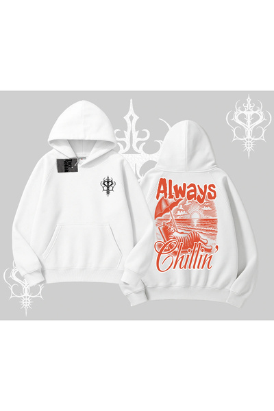 Tarzsokak Hanorac cu glugă cu imprimeu pe spate Always Chillin Cat