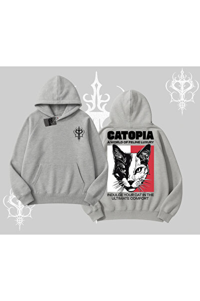 Tarzsokak سويت شيرت بقلنسوة من Modern Cat Tema مطبوع