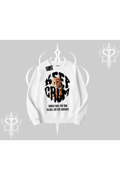 Tarzsokak Hanorac Keep Calm cu imprimeu pisică, stil streetwear, pentru ciclism