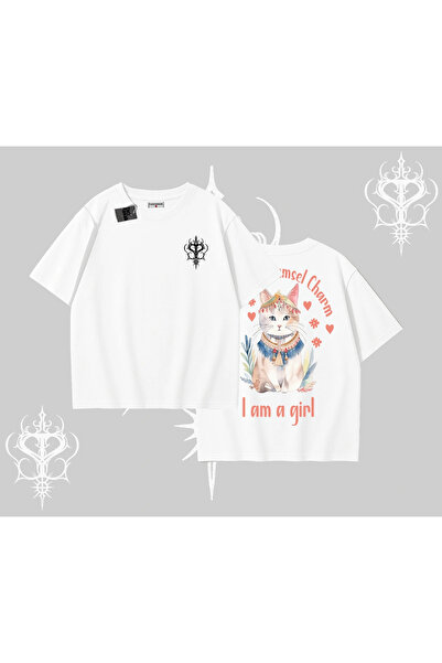 Tarzsokak Tricou supradimensionat cu design drăguț Pisică Prințesă și imprime...