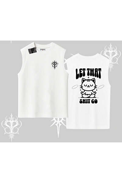 Tarzsokak Tricou fără mâneci cu imprimeu Pisica Meditatoare