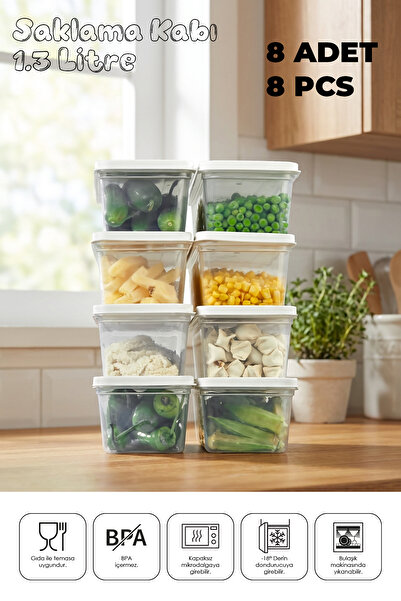 espashome Freshkeep Storage Container Set of 8, Suitable for Microwave and De...