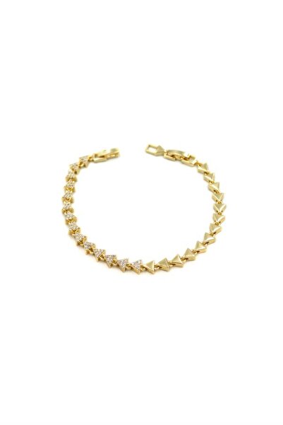 Royaleks سوار VIP مثلث الشكل مرصع بالأحجار - ذهبي