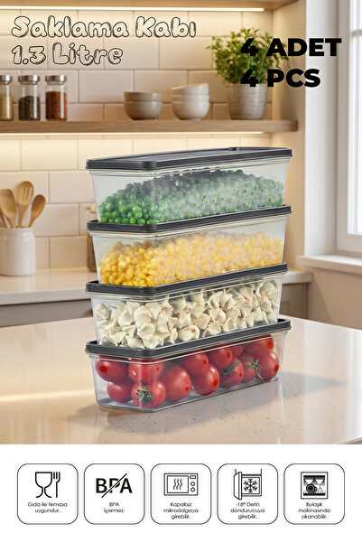 espashome Freshkeep Storage Container Set of 4, Suitable for Microwave and De...