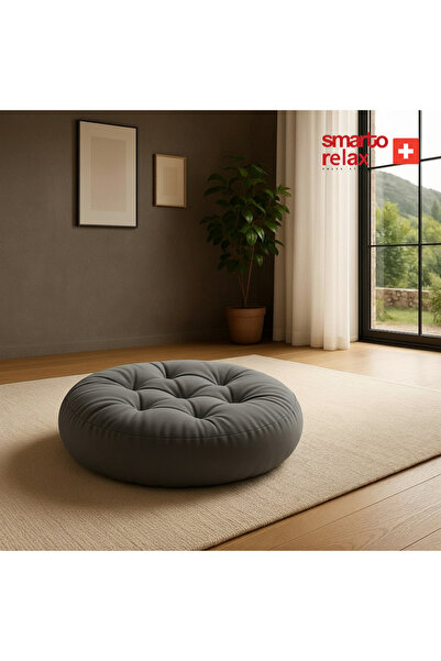 Smarto relax Babyface Kumaş Sırtlıklı Yer Minderi 80×20 cm | Kapitoneli Zemin...