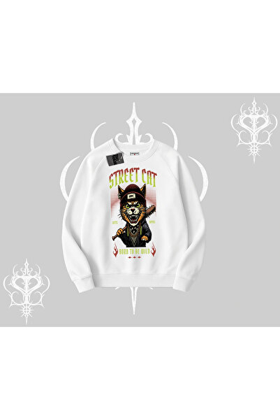 Tarzsokak Φούτερ με στάμπα Street Cat Biskilet