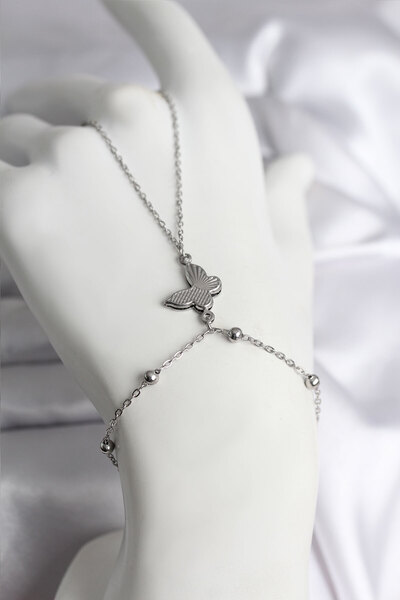 Marsilyan 316L Steel Silver Color Butterfly Model Women's Şahmeran