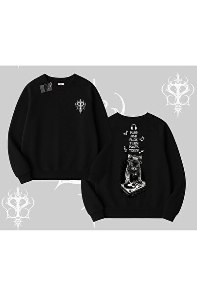 Tarzsokak DJ Cat Принт с музикална тематика за велосипедна суитшърт