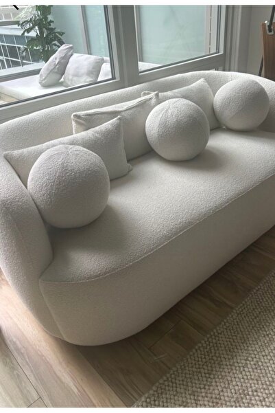 oiphome Pillow Ball Teddy 3 Pcs Zippered White
