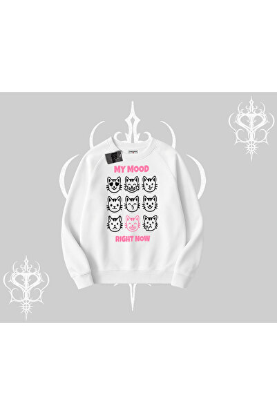 Tarzsokak Tricou drăguț cu pisică și bicicletă, cu textul „My Mood Right Now”