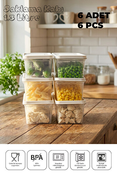 espashome Freshkeep Storage Container Set of 6, Suitable for Microwave and De...