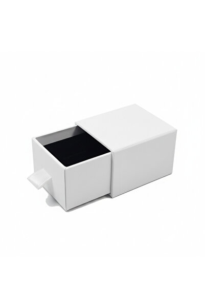 ÖZER KUTU Beyaz Çekmeceli Yüzük Karton Kutu 20 Li Paket (İçi Süngerli)