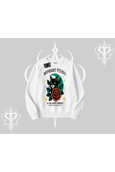 Tarzsokak سويت شيرت ميدنايت بتالز كات مطبوع بيسكيت