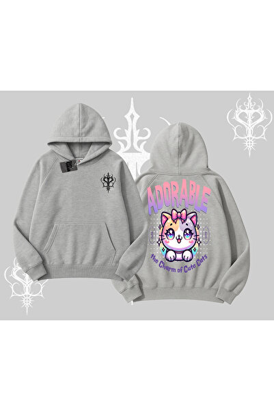 Tarzsokak Αξιολάτρευτο φούτερ με κουκούλα με στάμπα γάτας στην πλάτη σε στυλ ...