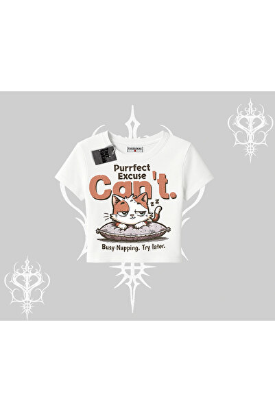 Tarzsokak Tricou cu imprimeu Cat Cant Busy Napping Y2K Babby Tee