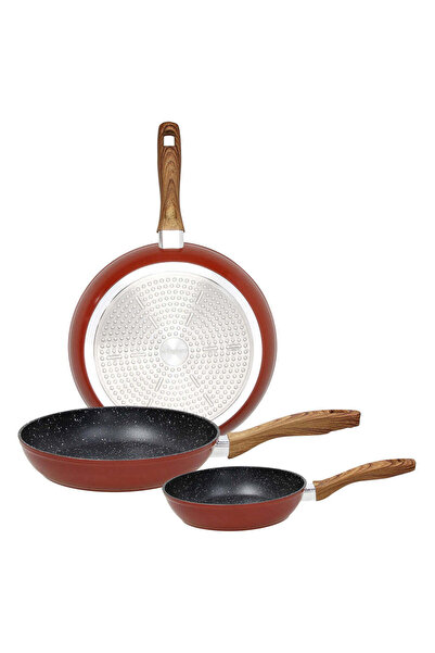 Rustic Stone Set 3 pans, aluminum