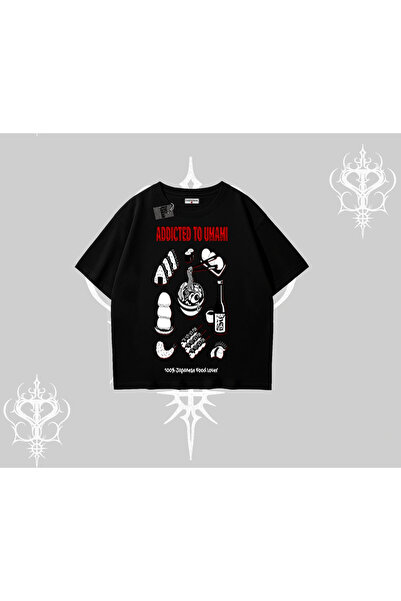 Tarzsokak Tricou supradimensionat cu imprimeu tematic Umami Bucătăria Japoneză