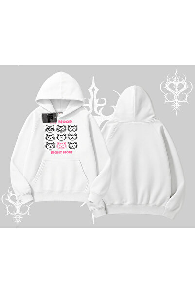 Tarzsokak Kitti Sweet Mini Logo Štampano Hoodie Skraćeni kroj Dukserica