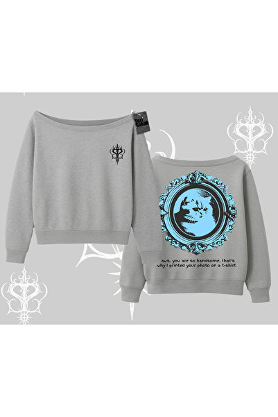 Tarzsokak سويت شيرت بإطار على شكل قطة مطبوع برقبة على شكل قارب