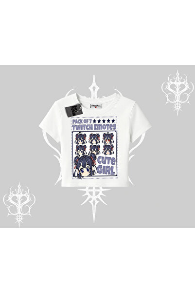 Tarzsokak Tricou Babby Tee Twitch Emotes Fată Drăguță Expresie Anime