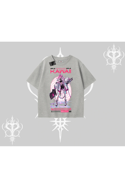 Tarzsokak Tricou supradimensionat Kawaii Cyberpunk Girl cu imprimeu în stil j...