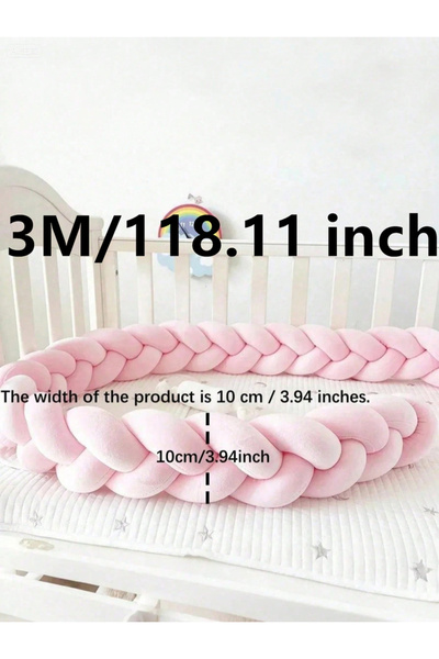 Choice وسادة حماية سرير الأطفال 3M مع عقدة مضفرة للأطفال الرضع، 3 قطع، مصدات ...