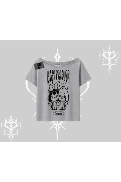 Tarzsokak Tricou cu gâtul tip barcă, cu imprimeu Best Friends Forever, design...